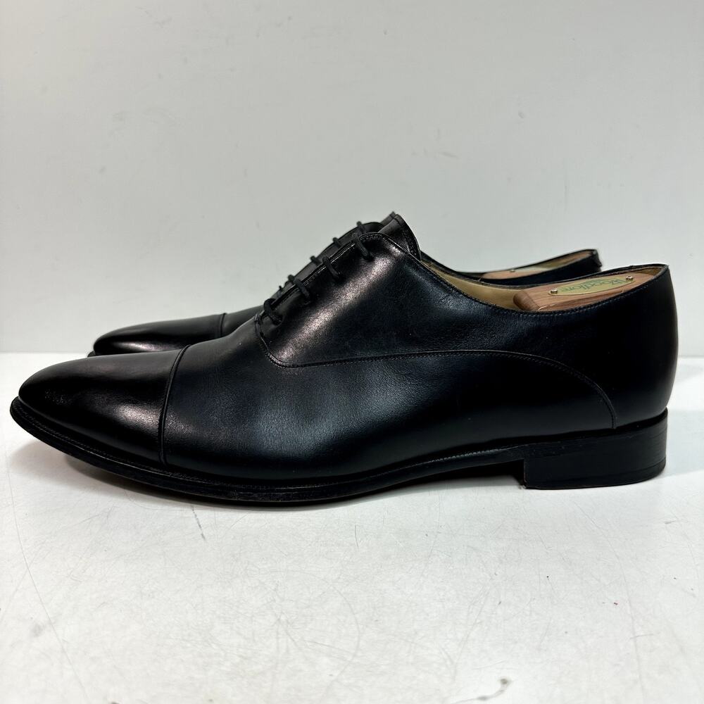 VERY GOOD Jack Erwin Cap-Toe Oxford Black Calf Made in Spain Men's 13